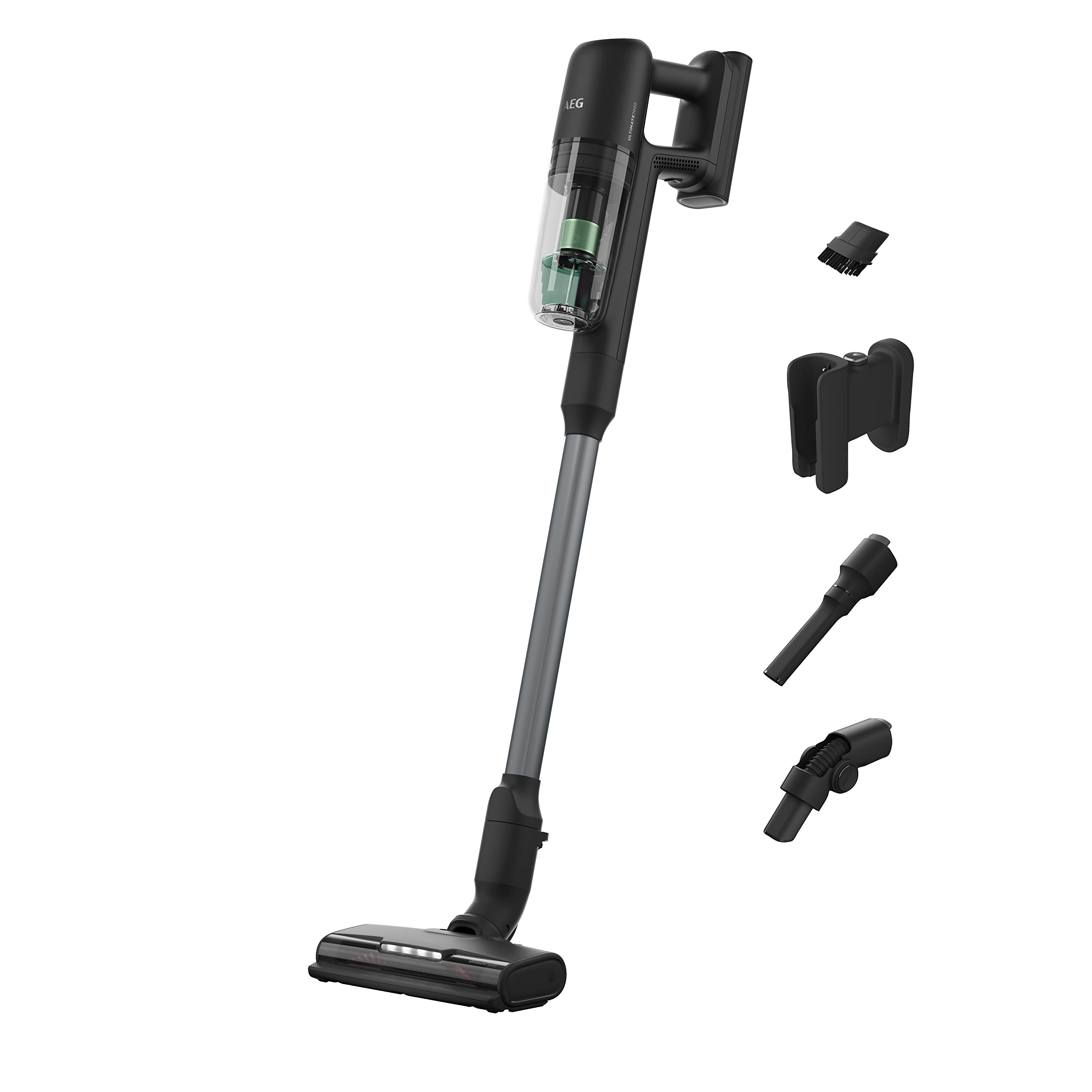 AEG Ergorapido 2in1 Akku Staubsauger, Beutellos, inkl. Tierhaardüse, bis zu 45 Min. Laufzeit, Freistehend, 180° Drehgelenk, Bürstenreinigungsfunktion, LED-Frontlichter, Rot, CX7-2-45AN
