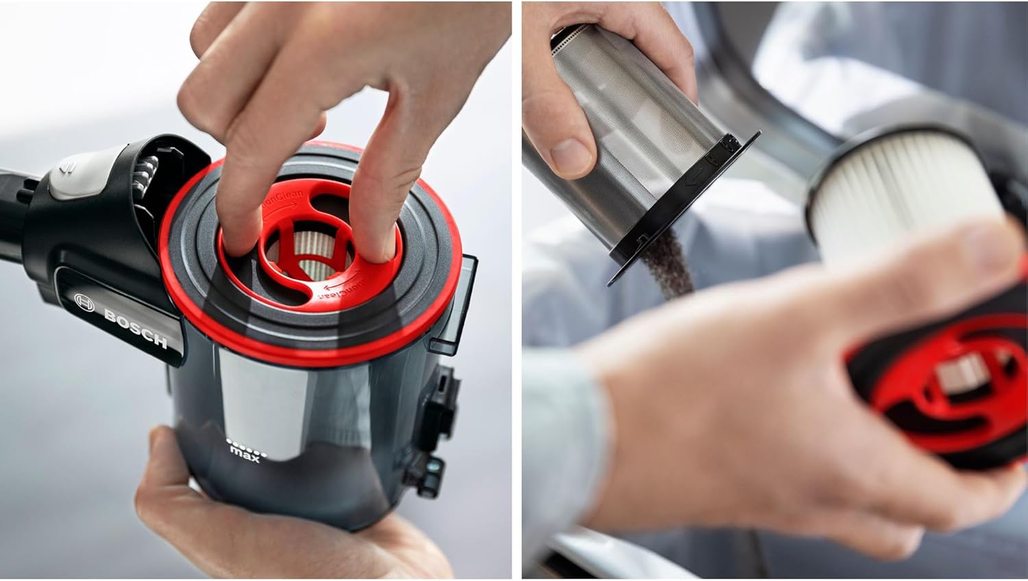 Bosch Akku-Staubsauger Unlimited 7 BSS711W, kabelloser Handstaubsauger, beutellos, Wechselakku, Knickrohr, Hygiene-Filter, 10 Jahre Motorgarantie, XXL-Polsterdüse, LED-Beleuchtung, Turbostufe, weiß